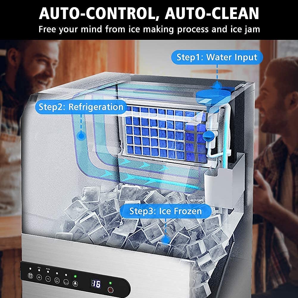 Ice Maker Machine Countertop, Portable Ice Maker with 26lbs/24Hrs, 9 Cubes Ready in 7 Minutes, Self Cleaning, Transparent Window, LifePlus Ice Cube Maker for Home Kitchen Office Bar