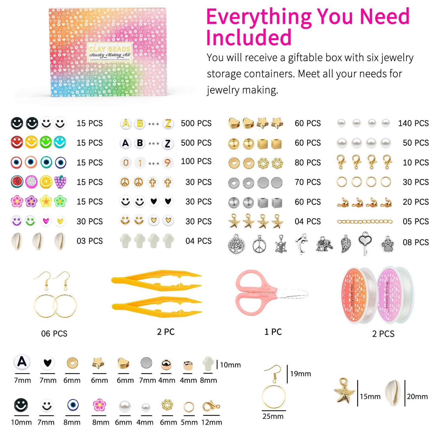 Friendship Bracelet Making Kit 96 Colors, 900pcs Letter Beads, 100pcs Number Bead, Gold Silver Spacer Charms for Concert Bracelets Jewelry Craft