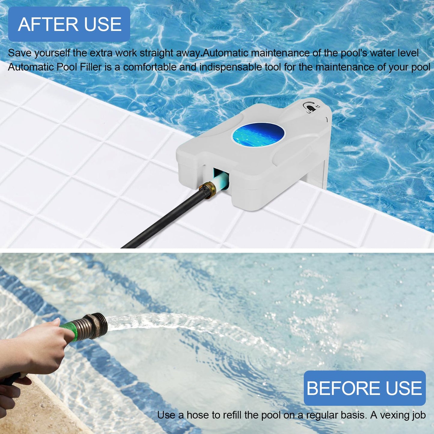 2026 Upgrade Automatic Pool Filler, Pool Water Leveler Auto Fill, Pool Auto Fill Float Valve, Water Leveler Control Sentry, Swimming Pool, Spa, Pond Water Leveler filler automatic, 5 Years Warranty