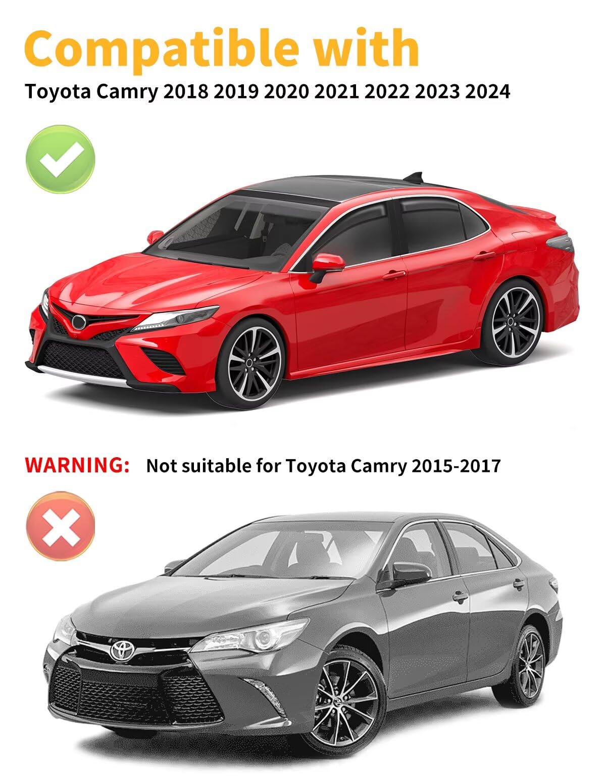 Saleago in-Channel Window Rain Guards Fit for Toyota Camry 2018 2019 2020 2021 2022 2023 2024 Extra Durable Window Visors Window Deflectors Vent Visors Vent Shades Car Accessories-4 pcs 2-Q14