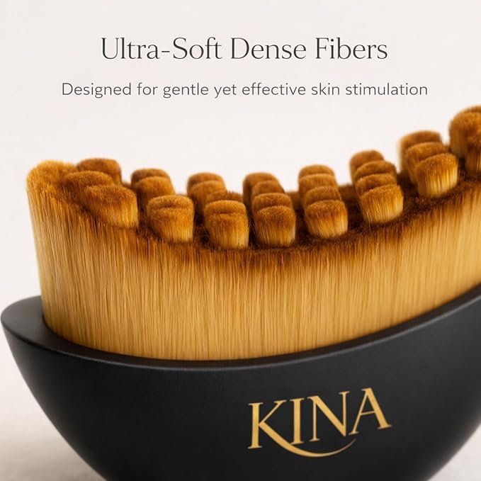 Kina Lymphatic face Brush, Lymphatic Dreinage Face Brush, Gua Sha Brush, guasha Brush for face, Facial Dry Brush for face, Puffiness, Detox Walunt.(Black)