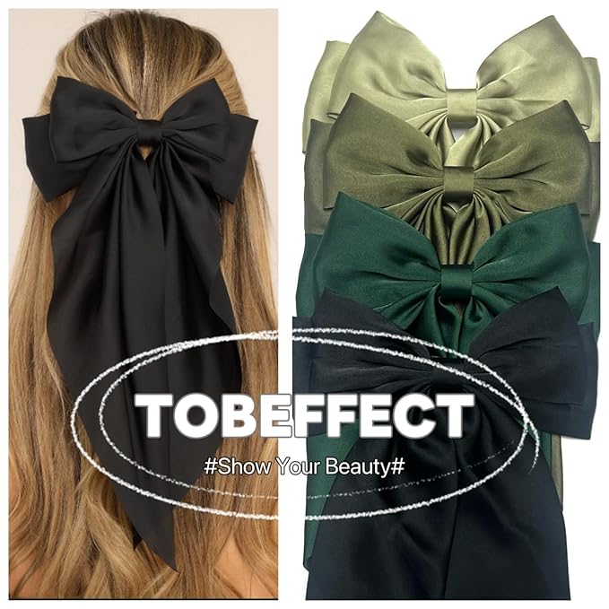 Hair Bows for Women Hair Ribbon Bow Hair Clips with Long Tails Vintage Hair Accessories for Women