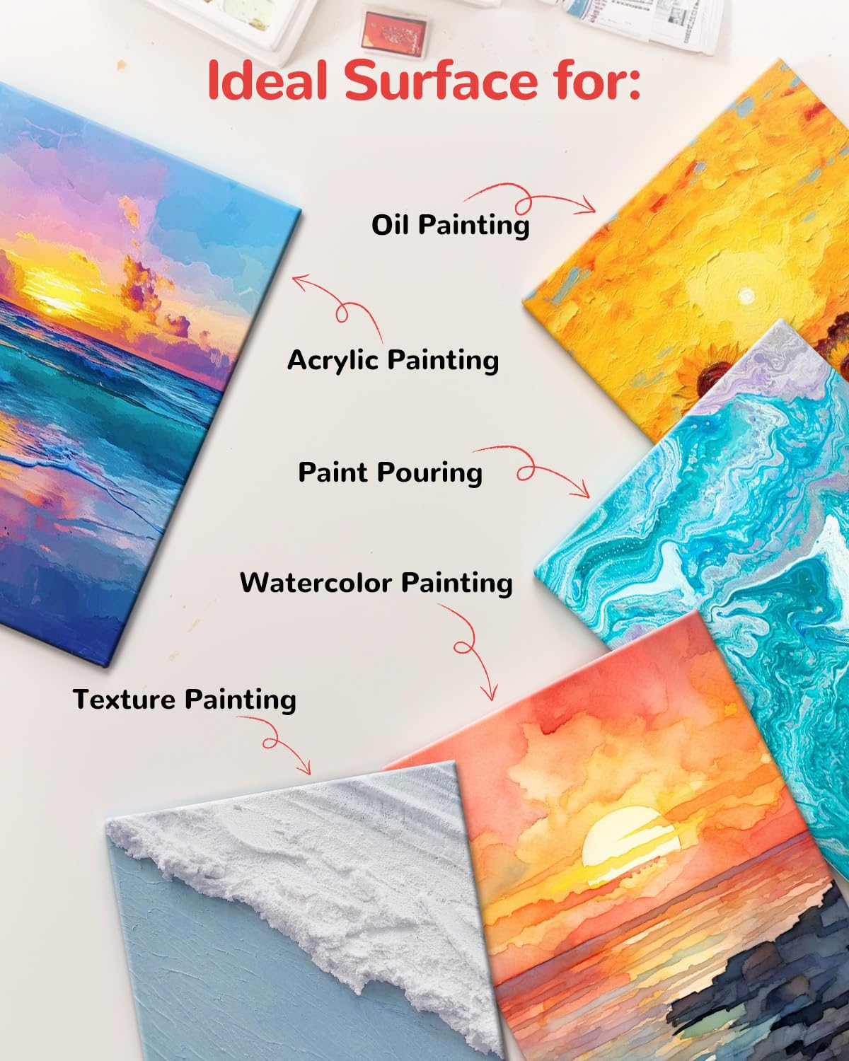 BAKEYBA Canvas Boards for Painting 36 Pack, 11x14 Inch Blank Canvas Panels, 100% Cotton Art Supplies for Acrylics Oil Watercolor Tempera Paints
