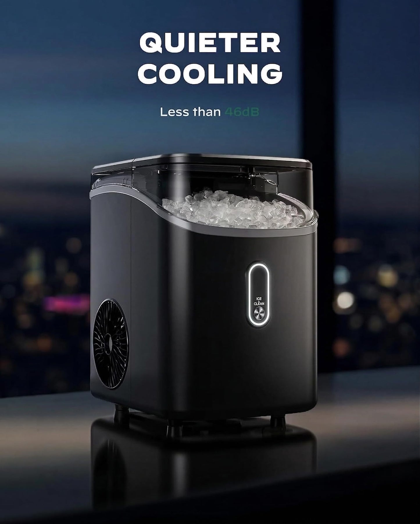 Silonn Nugget Ice Maker Countertop, Pebble Ice Maker with Soft Chewable Ice, One-Click Operation Ice Machine with Self-Cleaning, 33lbs/24H for Home,Kitchen,Office