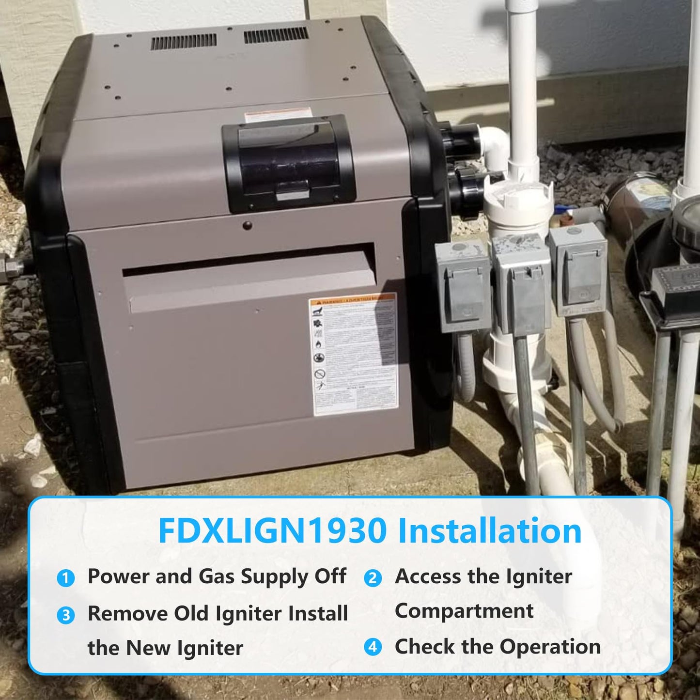 PROSOCOOL FDXLIGN1930 FD Ignitor Replacement Kit for Hayward Universal H-Series Low Nox Pool Heater Models H300FDP H300FDN H250FDN H250FDP H200FDN H200FDP H150FDN H150FDP, Pool Heater Parts