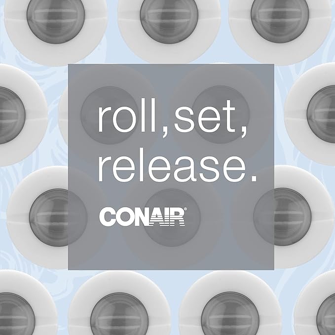 Conair Double Ceramic Hot Rollers for Long,Medium & Short Hair,5 Ceramic Flocked 1½-Inch Heated Hair Rollers with Clips,Hot Curlers for Women,Volume & Curls,Dual Voltage,Pink/White,(Pack of 6)