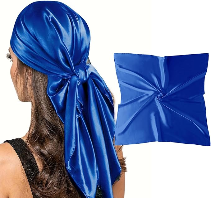 vimate 35" Square Silk Like Head Scarf - Women's Fashion Satin Scarf Bandana for Hair Wrapping at Night.
