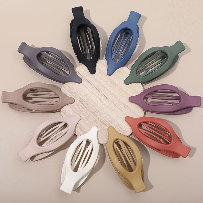 10 Pcs Flat Hair Clips for Women French Concord Claw Clips for Thick and Thin Hair Claw Clips Duck Billed Barrettes Hair Accessories for Women and Girls (Hot)