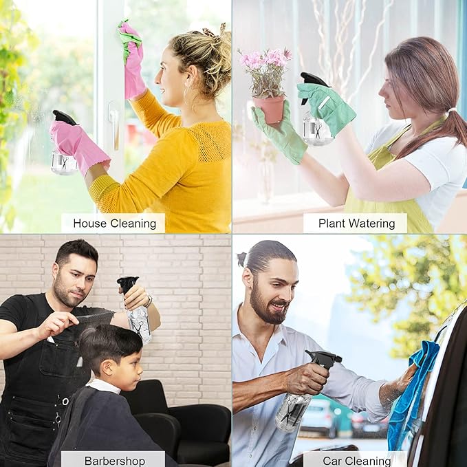 Avenoir Mister Spray Bottle, 250ml & 500ml Adjustable Spray Storage Container for Hair, Plant and Home Cleaning