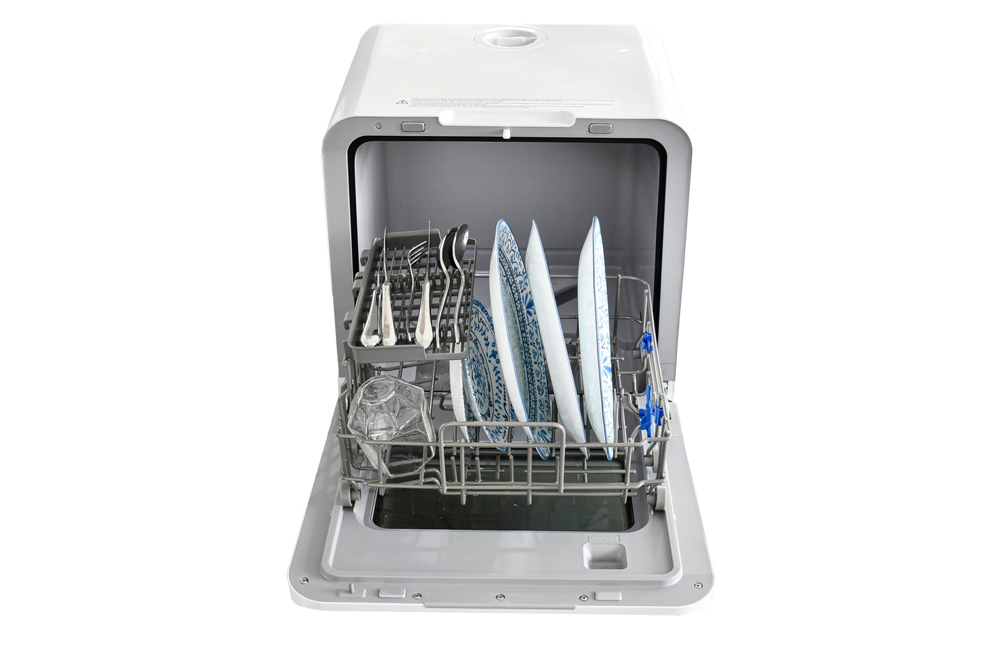 Hamilton Beach Portable Countertop Dishwasher No Hookup Unit with 6-Liter Water Bank for Tabletop, Apartment, or RV, Compact Dishwashing and Drying Machine, Delay Timer, Rapid Cleaning