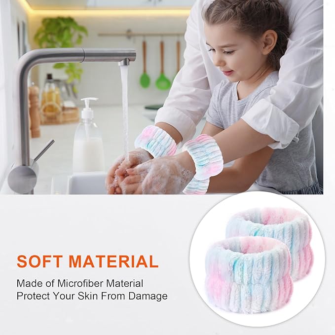 8pcs Wrist Bands for Washing Face Wash Wristbands Wrist Towels Arm Bands for Skincare Makeup Wrist Cuffs Spa Wrist Scrunchies