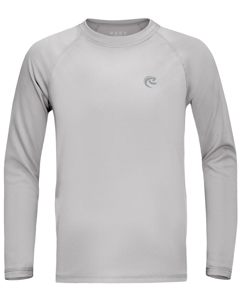 Boys Fishing Sun UV Shirt, Outdoor Youth Long Sleeve SPF Quick Dry Running Swimming Rash Guard T-Shirt