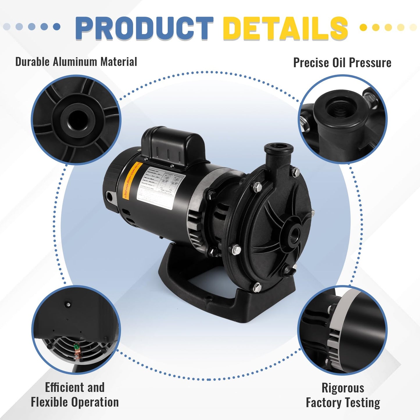 Ytrica PB4-60 Booster Pump, 3/4 HP Fit for Polaris 180 280 380 480 3900 Pressure Side Pool Cleaners, 230/115V 60HZ - Replace for PB460 Polaris Pool Booster Pump
