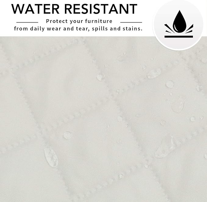 Easy-Going Reversible Oversized Couch Cover for 3 Cushion Couch Sofa Cover for Dogs Water Resistant Furniture Protector Cover with Foam Sticks for Pet (Oversized Sofa, Ivory/Ivory)