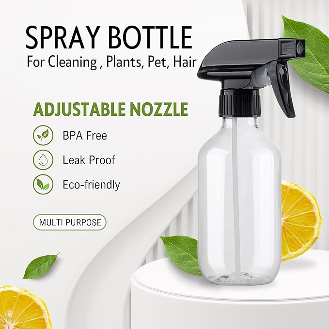 Spray Bottles 1 Packs-10 oz/300 ml Plastic Refillable Containers - BPA Free Fine Mist Small Spray Bottle with Adjustable Nozzle for Hair, Cooking, Cleaning, Plant