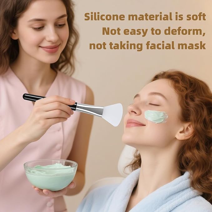 LORMAY 4 Pcs Silicone Face Mask Applicator Brush for Facial Mud, Clay Mask, Modeling Mask, Jelly Mask