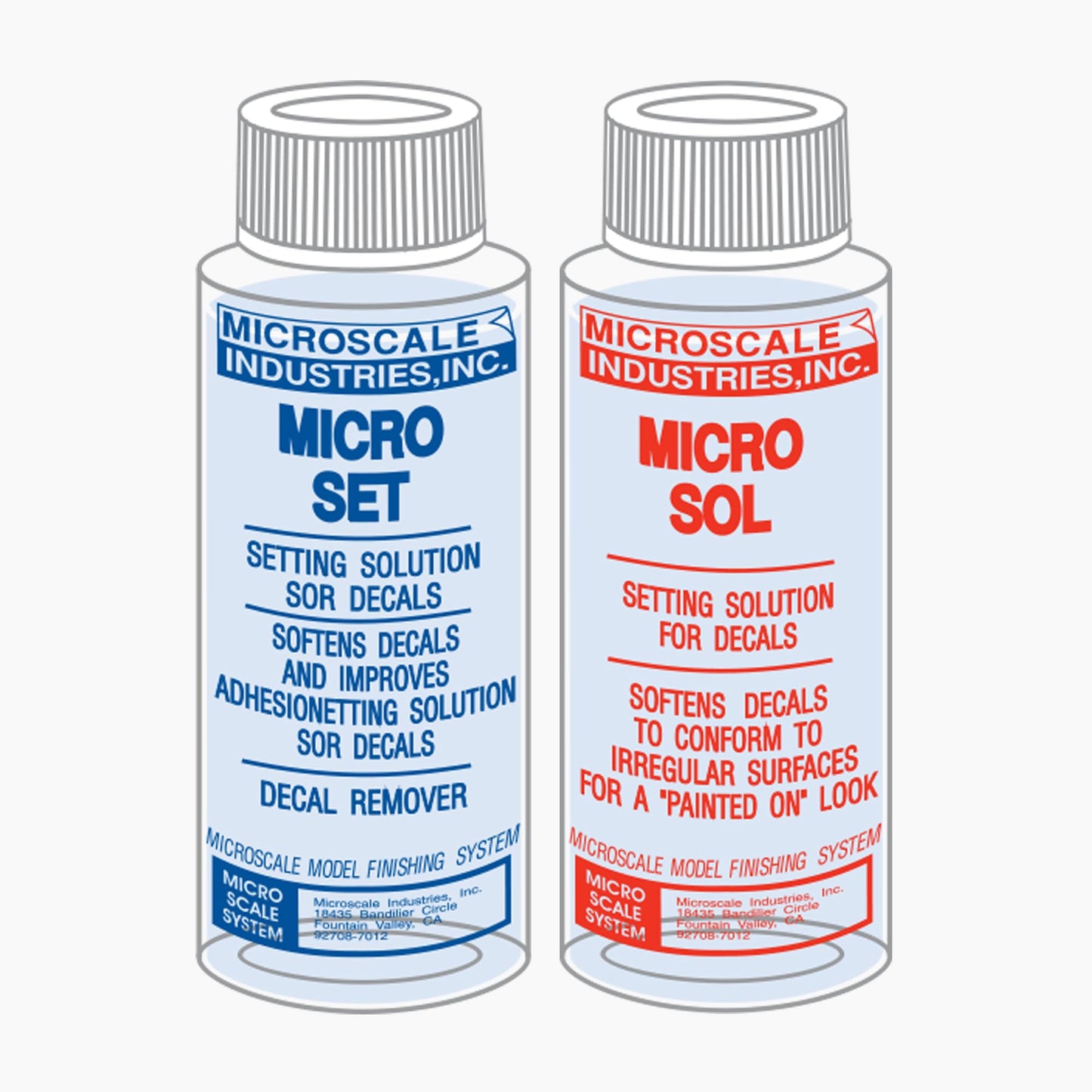 Decal Setting Solution-Micro Scale Micro Sol 102 + Micro Set 101 Package Decal