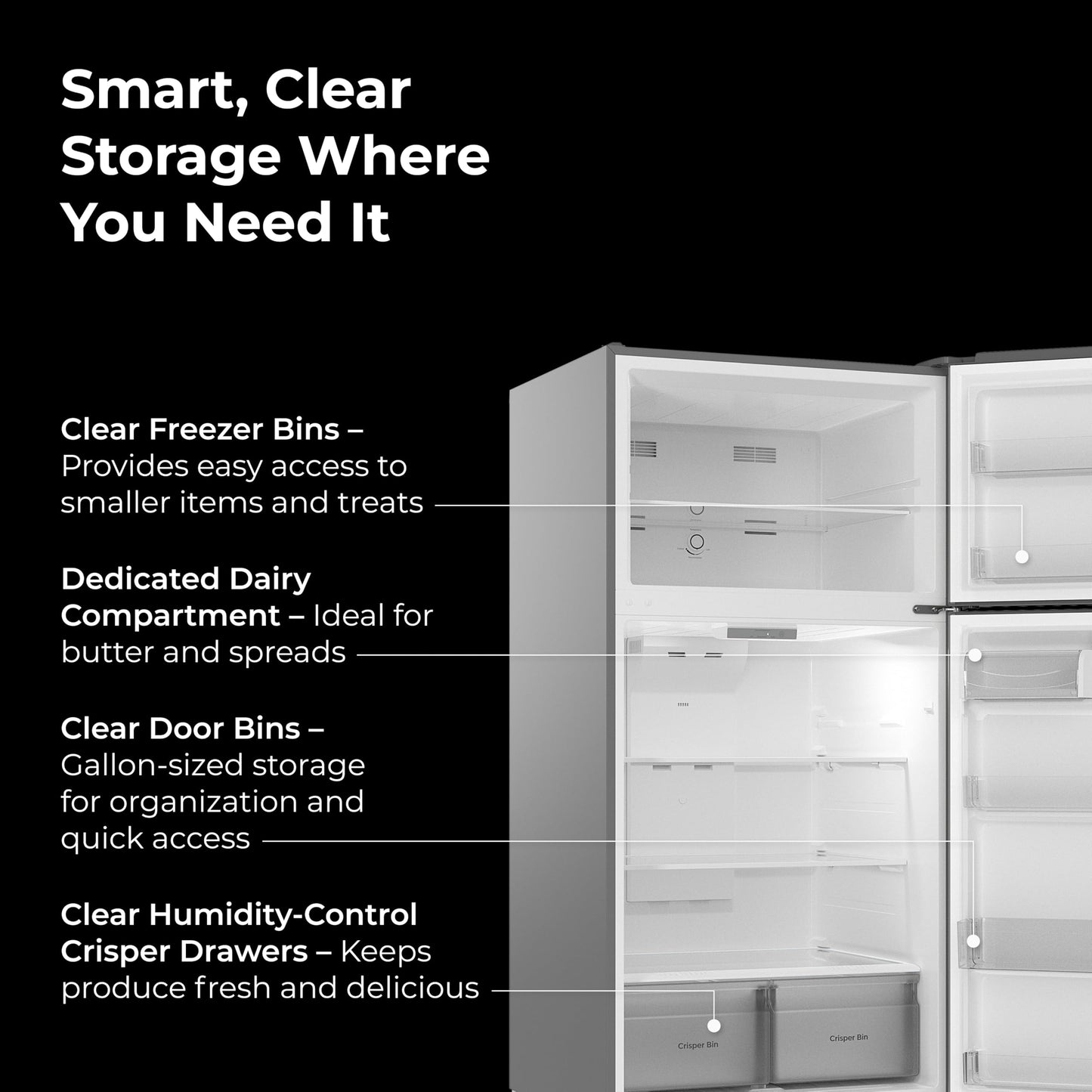 Kenmore 33" Top Mount Refrigerator with Freezer - Adjustable Shelving, Humidity-Controlled Crispers, LED Lighting, ENERGY STAR Certified, 25 cu. ft. Capacity - Fingerprint Resistant Stainless Steel