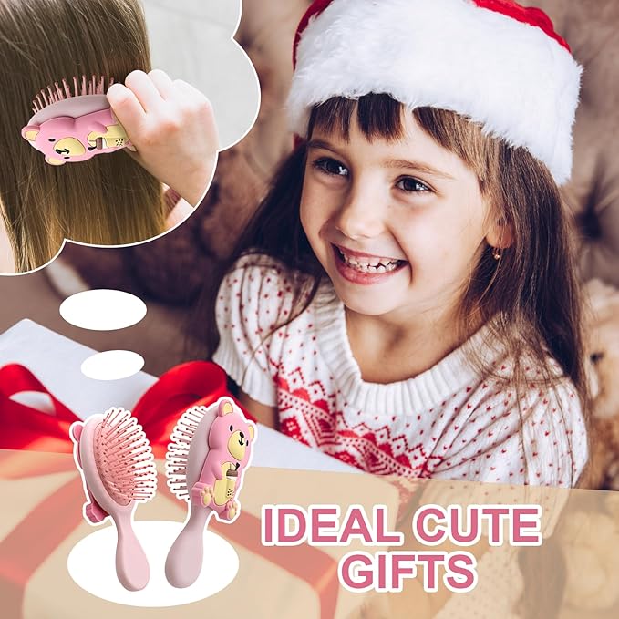 Mini Toddler Hair Brush Detangler Brush Kids Detangling Hairbrush Soft Massage Comb Small Travel Hair Brush for Thick Curly Thin Long ShortÃ¯Â¼ÂPinkÃ¯Â¼Â