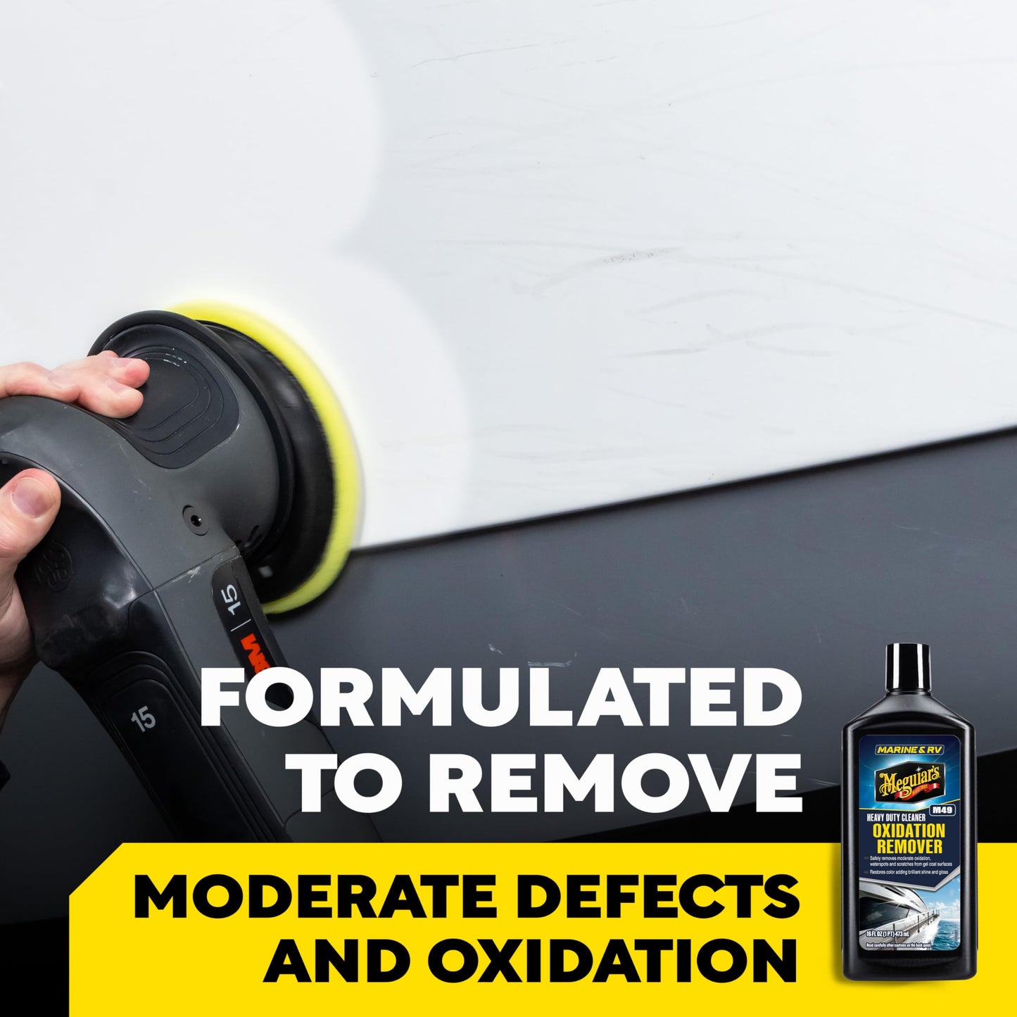 Meguiar's M4916 Marine/RV Heavy Duty Oxidation Remover, Oxidation, Water Spot, Stain, and Boat Scratch Remover for Vehicles with Gel Coat and Fiberglass Surfaces, 16 Oz - Packaging may vary
