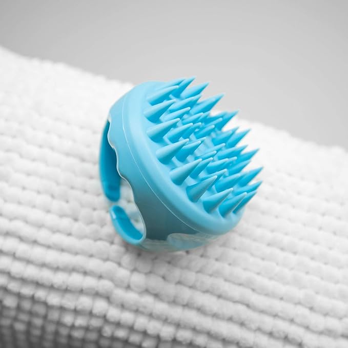 Hair Scalp Massager and Shampoo Brush for Shower Dandruff Removal - Wet and Dry - Encourages Growth - Includes 2 Massage Removal Heads