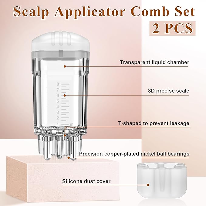 2 PCS Minoxidil Applicators with Cleaning Brush and Dropper, Anglecai Scalp Applicator Comb for Hair Oil Applicator Brush, Minoxidil Brushes for Scalp Applicator Comb for Hair Growth