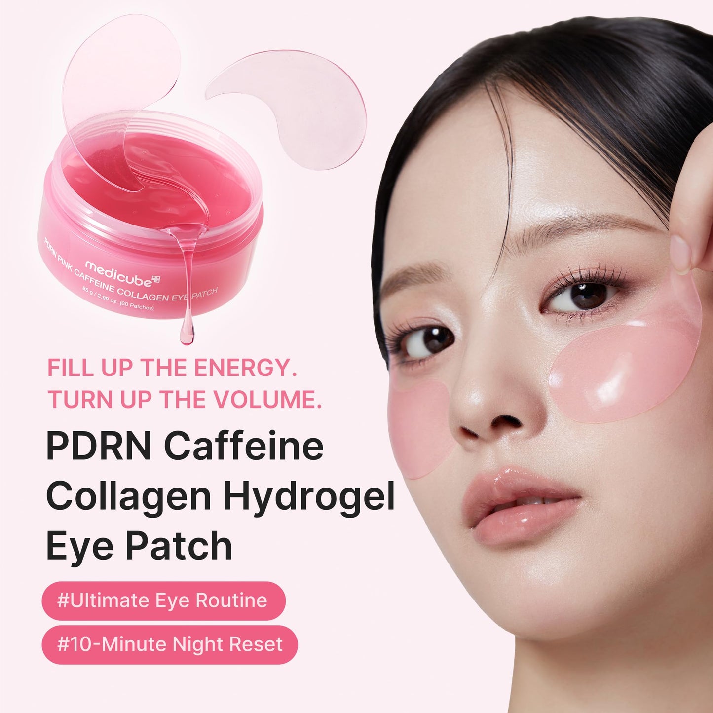 medicube PDRN Caffeine Collagen Eye Patch | Gel Eye Patches for the appearance of Dark Circles, Undereye Bags | Firming, Age-Defying Care with Retinol, Collagen | Korean Skincare | 30 Pairs