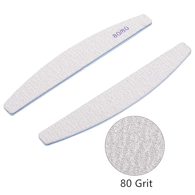 25 Count Coarse Nail Files 80/80 Grit, Reusable Rough Nail Files Double Sided Emery Boards for Acrylic Nails
