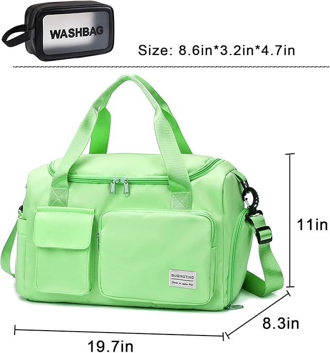 Small Gym Bag for Women, Travel Duffle Bag Carry On Weekender Bag with Shoe Compartment