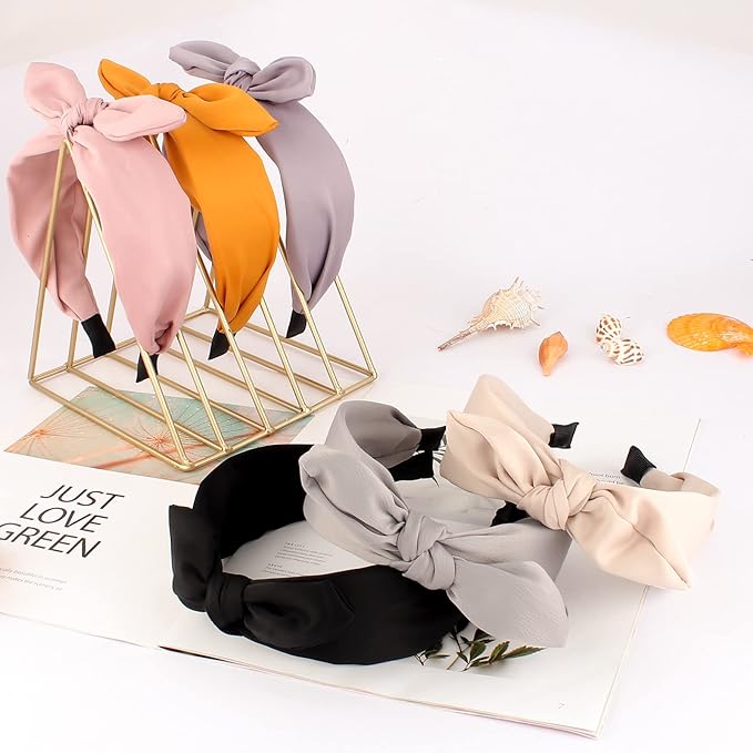 Jaciya Bow Headbands for Women Non Slip Fashion Knotted Headband with Bow Girls Bunny Ears Head Band Hair Accessories Diademas Para Mujer De Moda