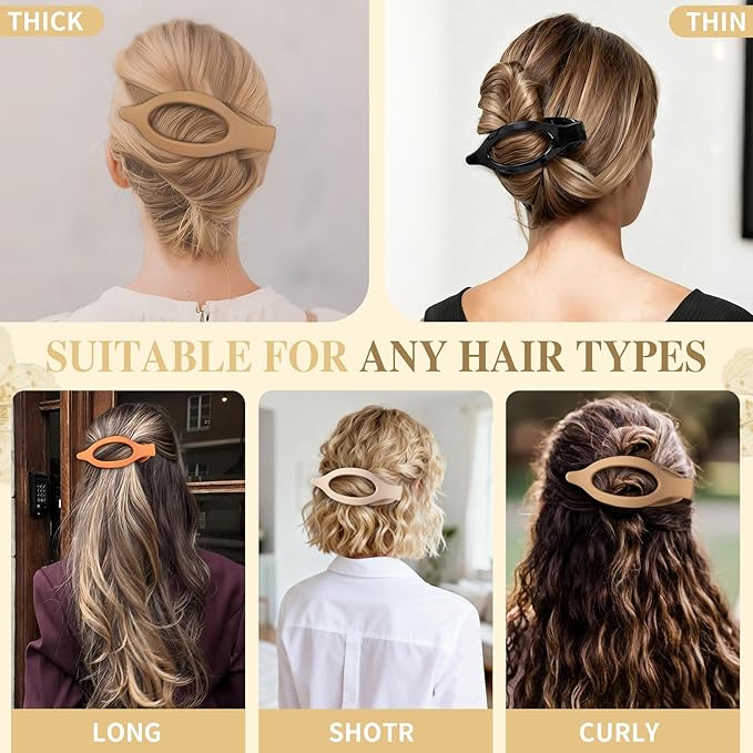 10 Pcs Flat Hair Clips for Women French Concord Claw Clips for Thick and Thin Hair Claw Clips Duck Billed Barrettes Hair Accessories for Women and Girls (Brown Light Colorful)
