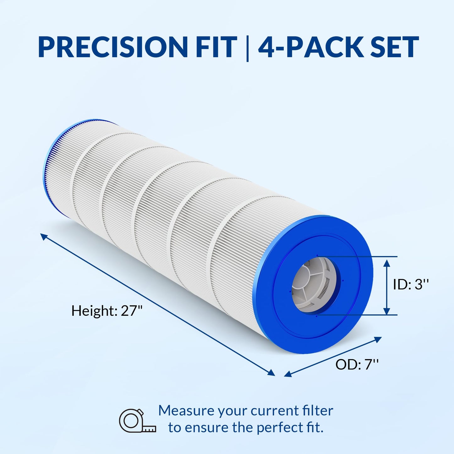 Swimara Pool Filter Cartridge for Jandy Systems, Essential Series, CL340 CV340, Replacement for R0554500 PJAN85, Cylindrical Fabric, 340 Sq. Ft., 4-Pack