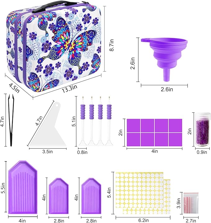 ZORETCO Diamond Painting Storage Case,240 Slots Diamond Art Kits with Accessories for Craft Jewelry Beads Organizer Boxes
