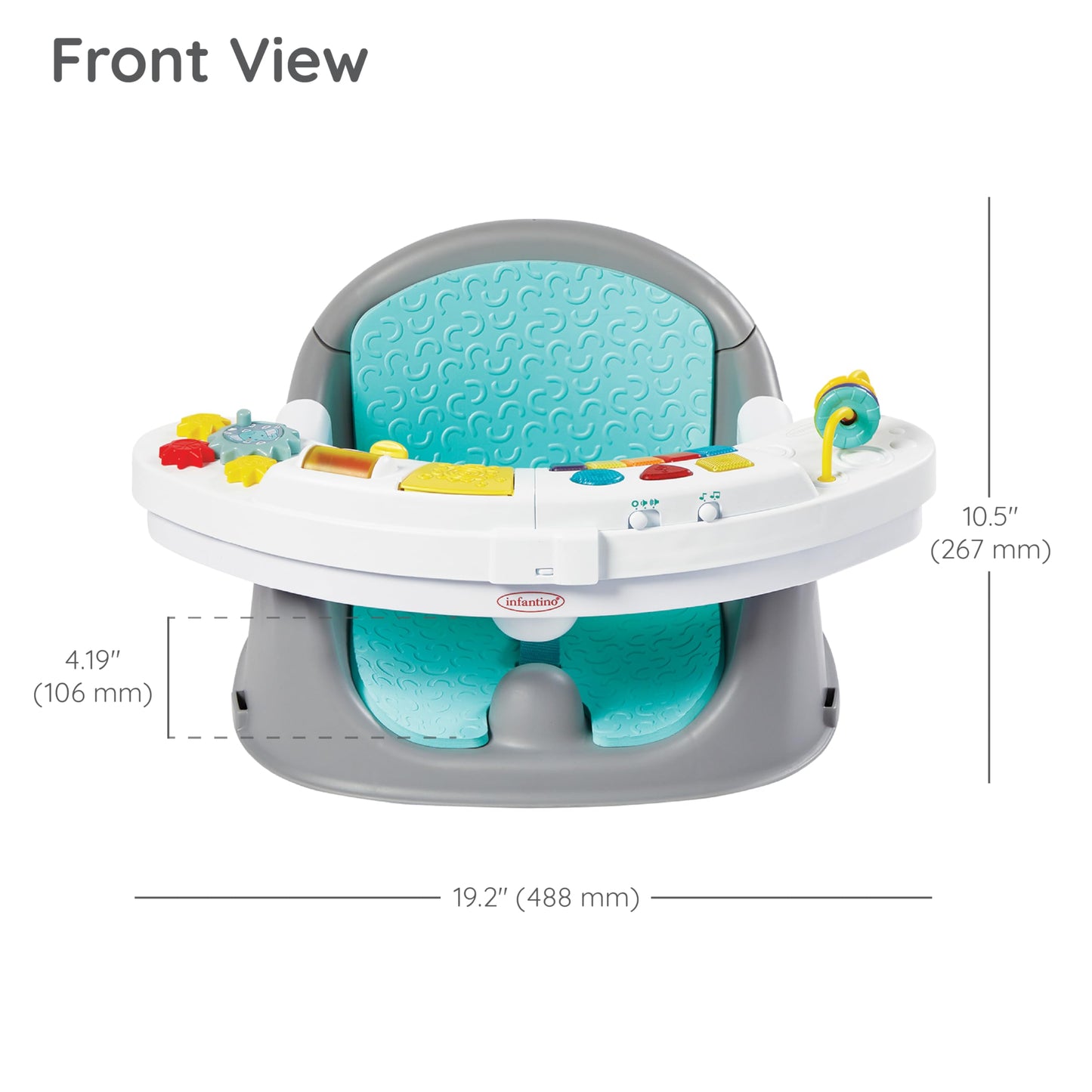 Infantino Music & Lights 3-in-1 Discovery Seat & Booster, Interactive Toddler Seat for Dining Table or Kitchen Chair, Baby Activity Center & Snack Tray, 20 Sounds & Songs, Lightweight Baby Essentials