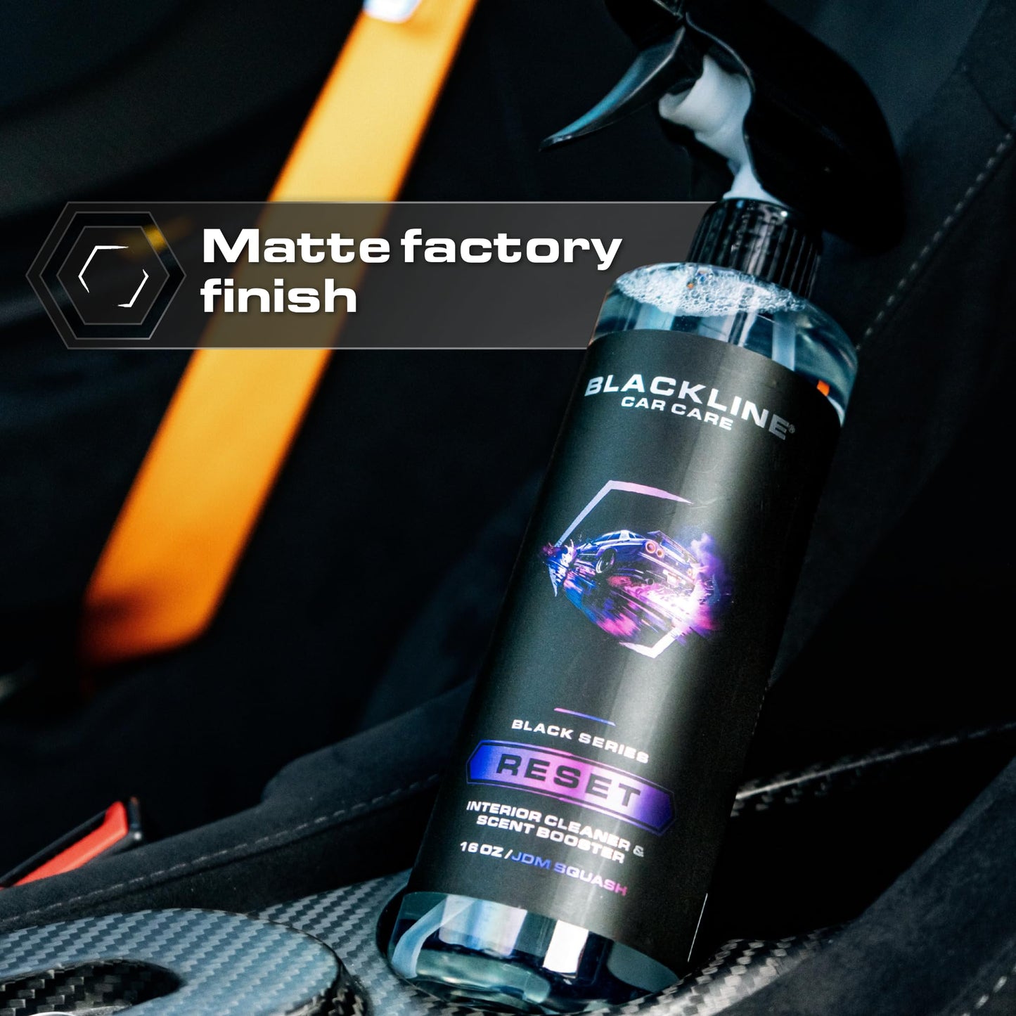 Blackline Luxury Scented Leather Interior Car Cleaner Reset Deep Cleans & Deodorizes All Surfaces, pH-Neutral High-Foam Formula, Long-Lasting Premium Fragrance and Deodorization for Car