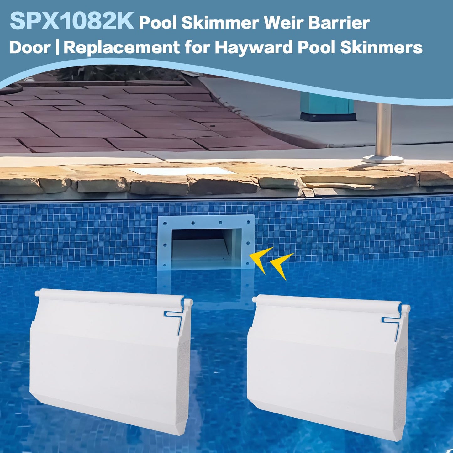 LRWZOV SPX1082K Pool Skimmer Weir Door Replacement for Hayward SP1082 SP1083 SP1084 SP1085 SP1086 Skimmers 2 Pack