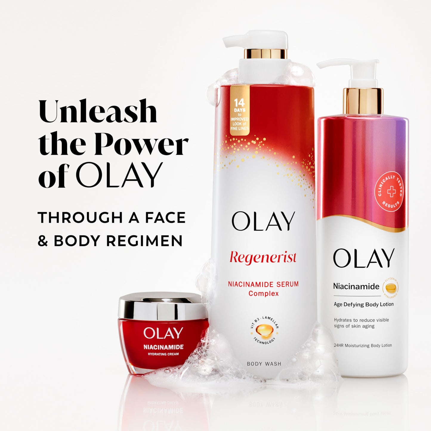 Olay Body Wash for Women, Regenerist Smoothing, Niacinamide Serum Complex, Renews Moisture, Free of Parabens & Phthalates, Vitamin B3 Lameller Technology, For All Skin Types, 20 fl oz (Pack of 4)