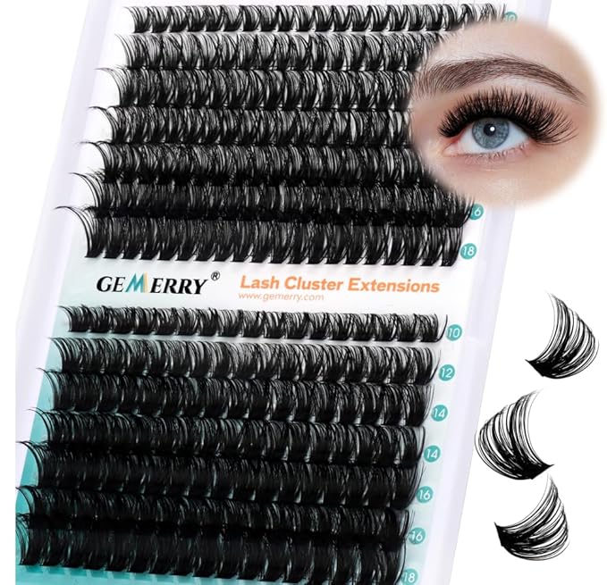 Eyelash Clusters Fluffy Lash Clusters Thick 280pcs Cluster Eyelash Extensions DIY At Home Individual Lashes Cluster Lashes by GEMERRY（60P+80P-10-18mm)