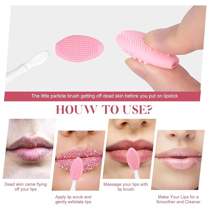 3 Pcs Facial Cleansing Brush,Lip Scrub Brush,Silicone Face Mask Brush for Face Scrubber & Lip Scrubber,For Massaging,Exfoliating,Remove Blackheads,Makeup Skincare Removal,DIY Mask