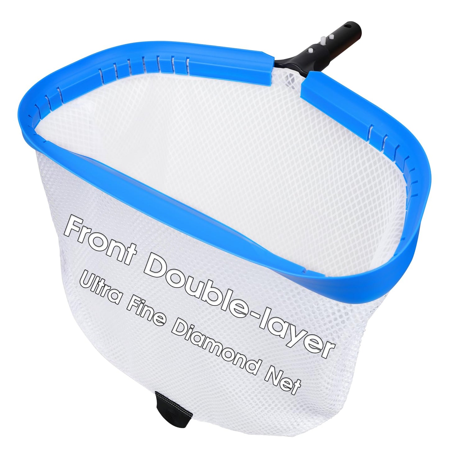 TidyMister New Diamond Netting Double-Layer Pool Net 18'' Heavy Duty Leaf Rake Pool Skimmer Net for Above Ground & Inground Pools Cleaning
