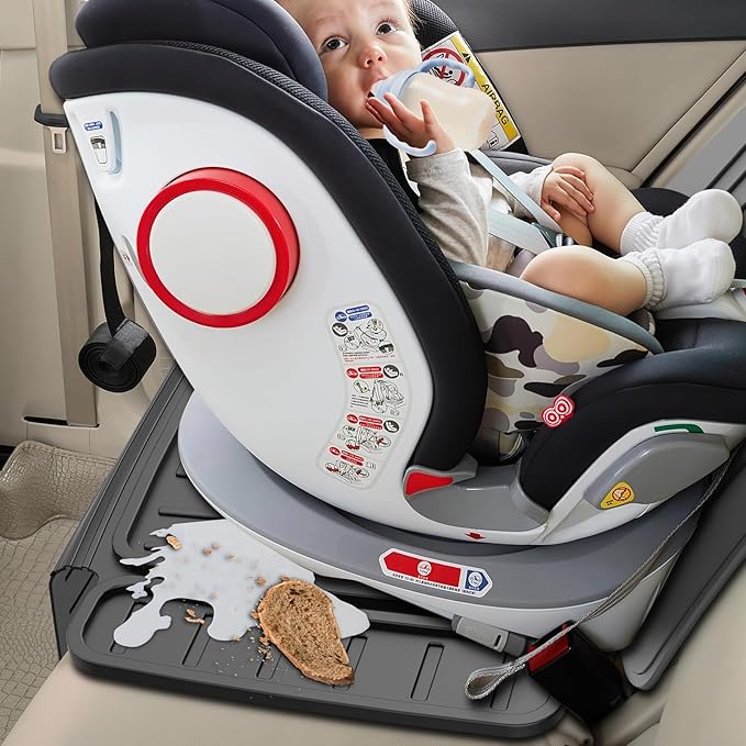 Car Seat Protector for Child Car Seat，TPE Waterproof & Anti-Slip （No Imprints）,carseat Protector car seat Cover Universal Fit for Baby & Pet Use, BPA-Free（Black -1 PC）