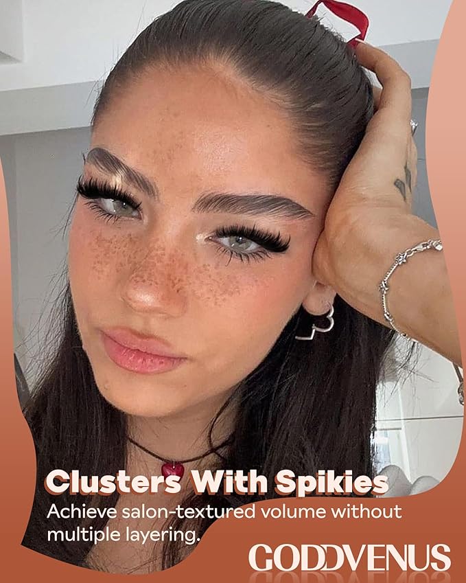 Goddvenus Manga Lash Clusters With Spikes Wispy Cluster Eyelash Extensions Fluffy Anime Eyelashes Clusters Reusable Faux Mink Fairy Individual Lash Extension (D Curve 12-18mm 204 pieces)
