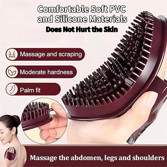 Meridian Pressure Brush Body Relaxation Massage Comb Essential Oil Brush Body Scrubber Bath Body Brushes SPA Massager Device, for Meridian Scalp Full Body Relaxation Massage (2 Pcs) (Brown)