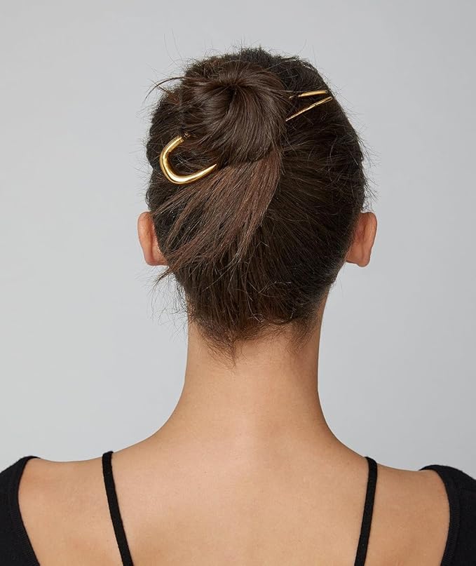 3 Pcs French Hair Pins for Women, French Twist Hair Pins for Buns, Metal Gold Hair Accessories
