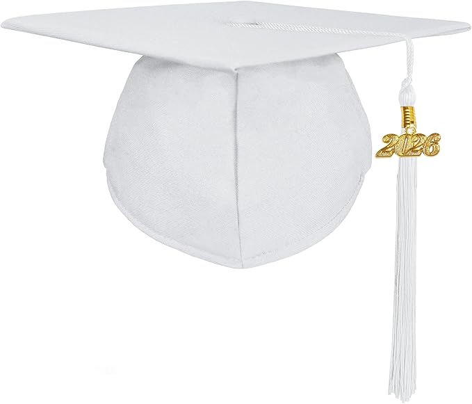 GradPlaza Matte Graduation Cap 2025 and 2026 Tassel Adult Graduation hat for High School College