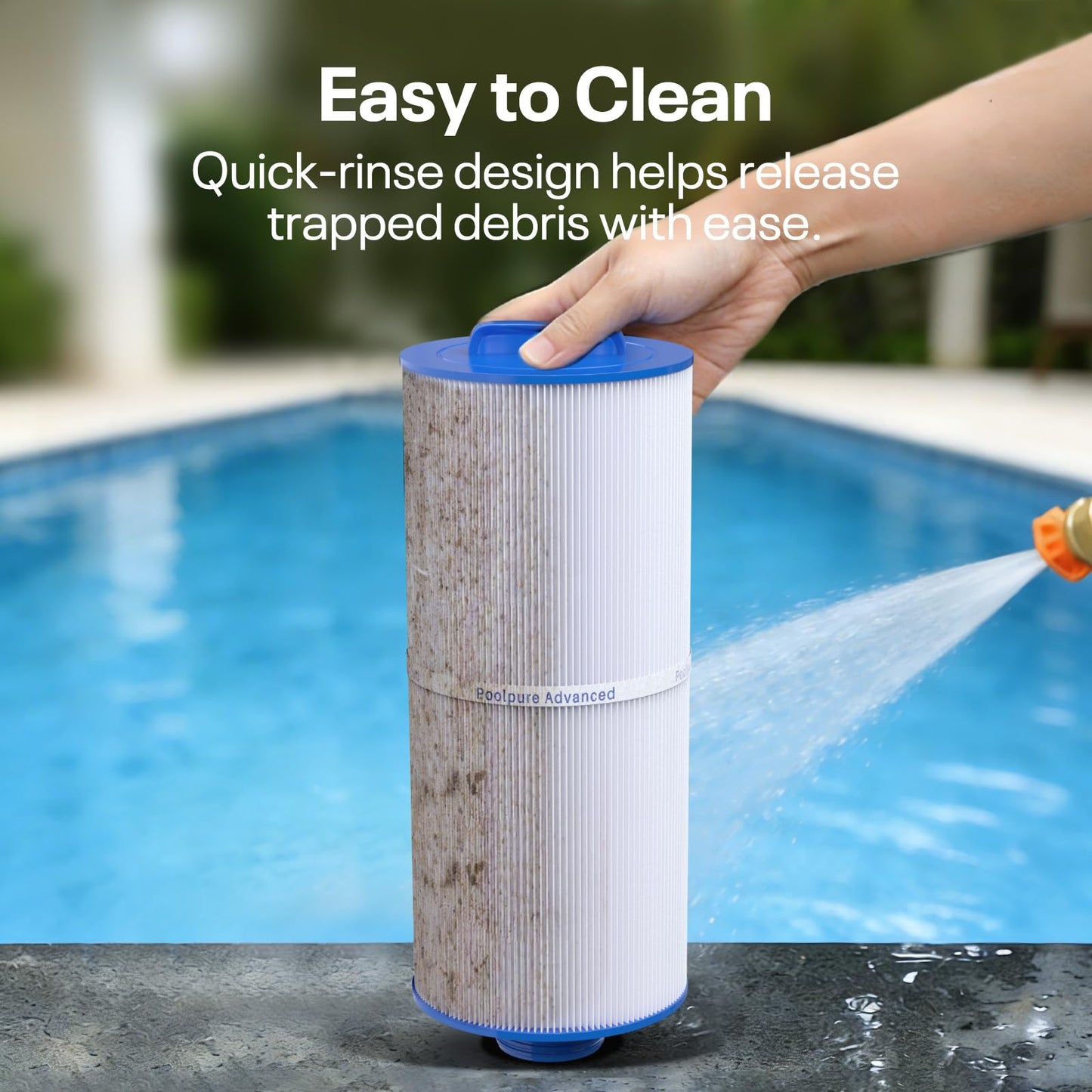 POOLPURE J300 Spa Filter Replaces PJW60TL-F2S, Jacuzzi Filters J-300, J400, Unicel 6CH-960, Filbur FC-2800, 6540-476, 6540-383, Hot Tub Filter with Closed Handle(Not be Removed) 2 Pack