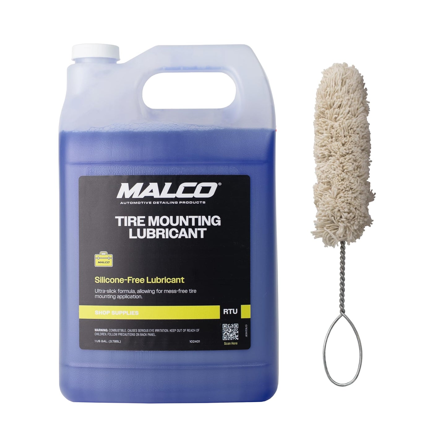 Malco Tire Mounting and Demounting Lubricant with Applicator - Tire Lube for Changing Tires/Improved Bead Seal & Rust Protection for Automotive, Truck, Farm, and Construction Tires