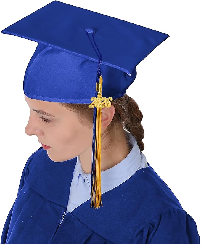 GraduationMall Matte Graduation Cap with 2026 Tassel for High School & Bachelor