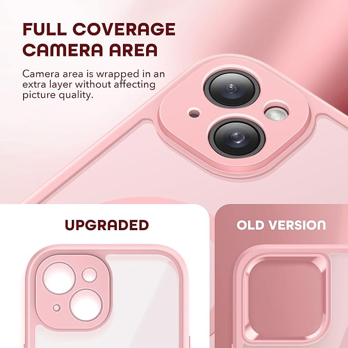 Magnetic for iPhone 15 Plus Case, Compatible with MagSafe, Built-in Privacy Screen Protector and Camera Protection, Anti Spy Full Body Dustproof Shockproof Hard Phone Case 6.7", Pink