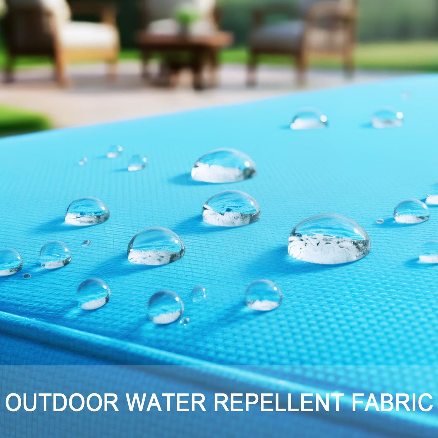 NettyPro Patio Cushion Covers Replacement Set 4 Water Repellent UV Resistant Outdoor Chair Seat Cushion Slipcover with Zipper and Tie, 22 x 20 x 4 Inch, Peacock Blue